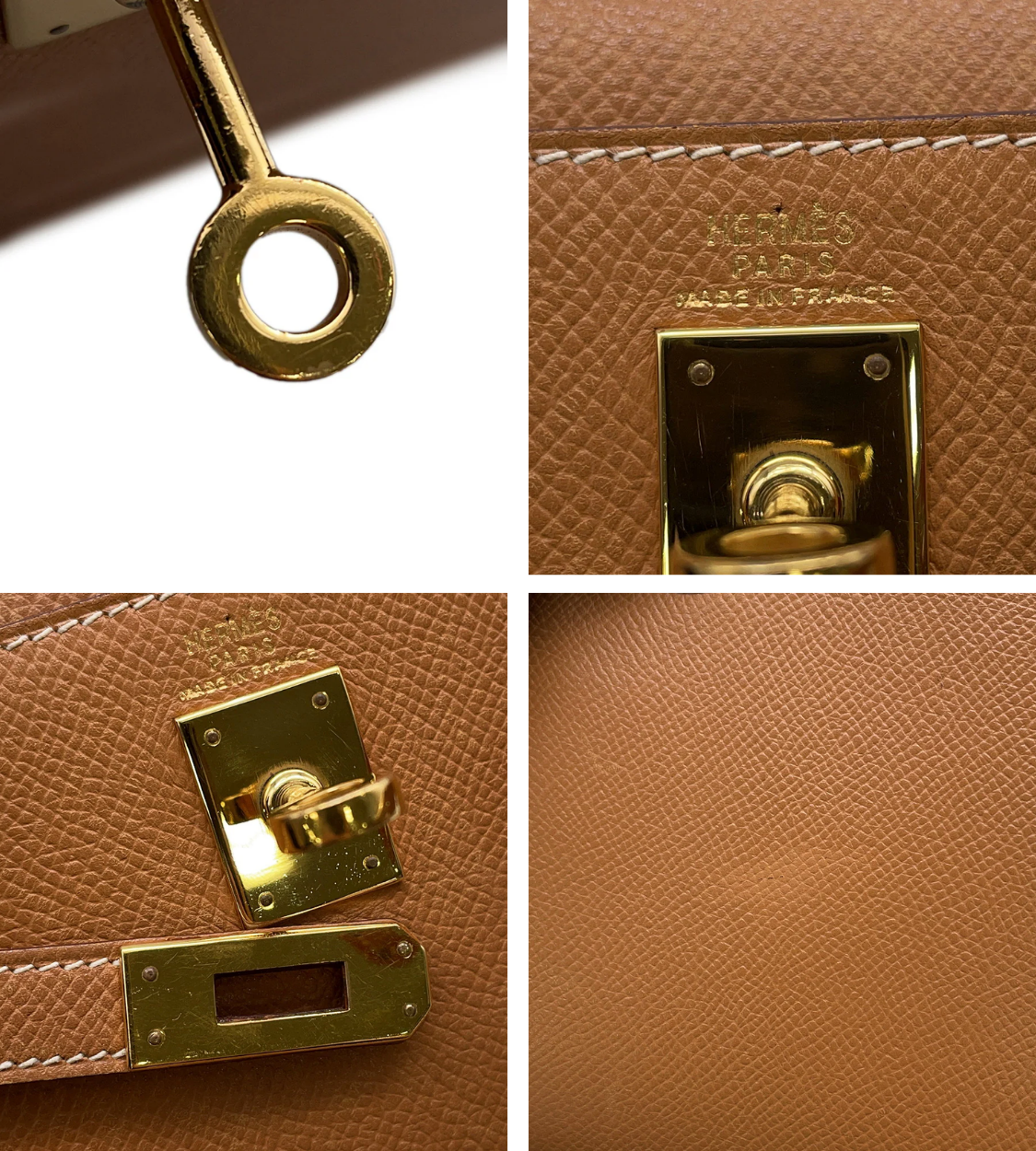 HERMES Mini Kelly Natural Courchevel