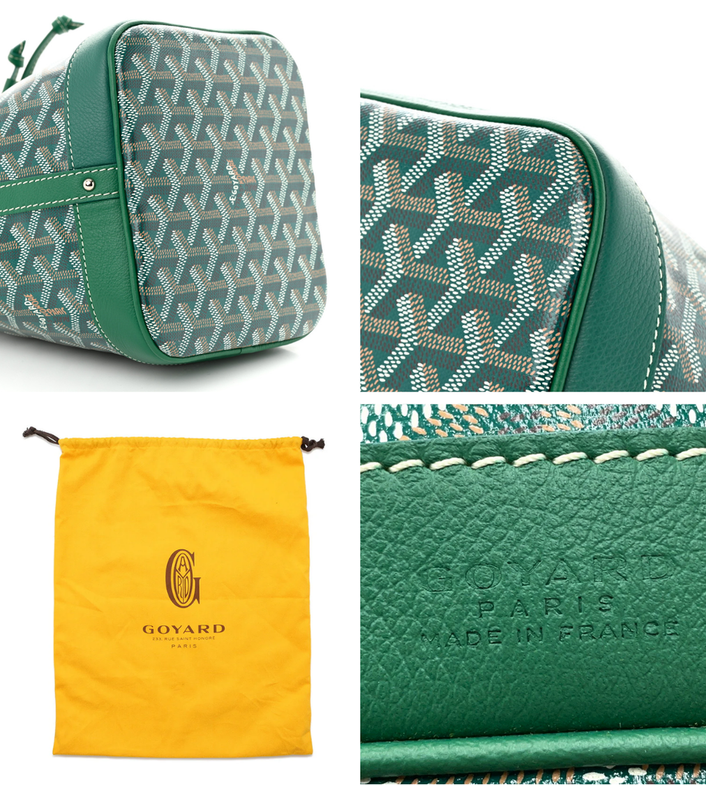 GOYARD Petit Flo Green Bucket Bag