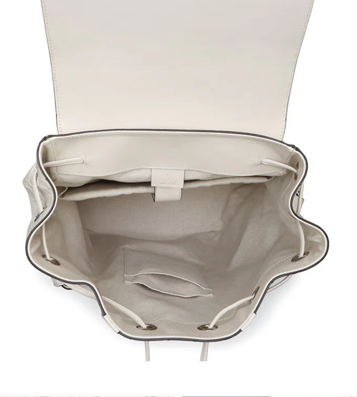 GUCCI GG Embossed White Leather Backpack