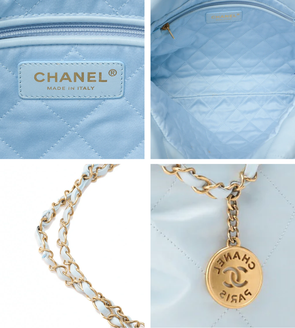 CHANEL 22 Calfskin Mint