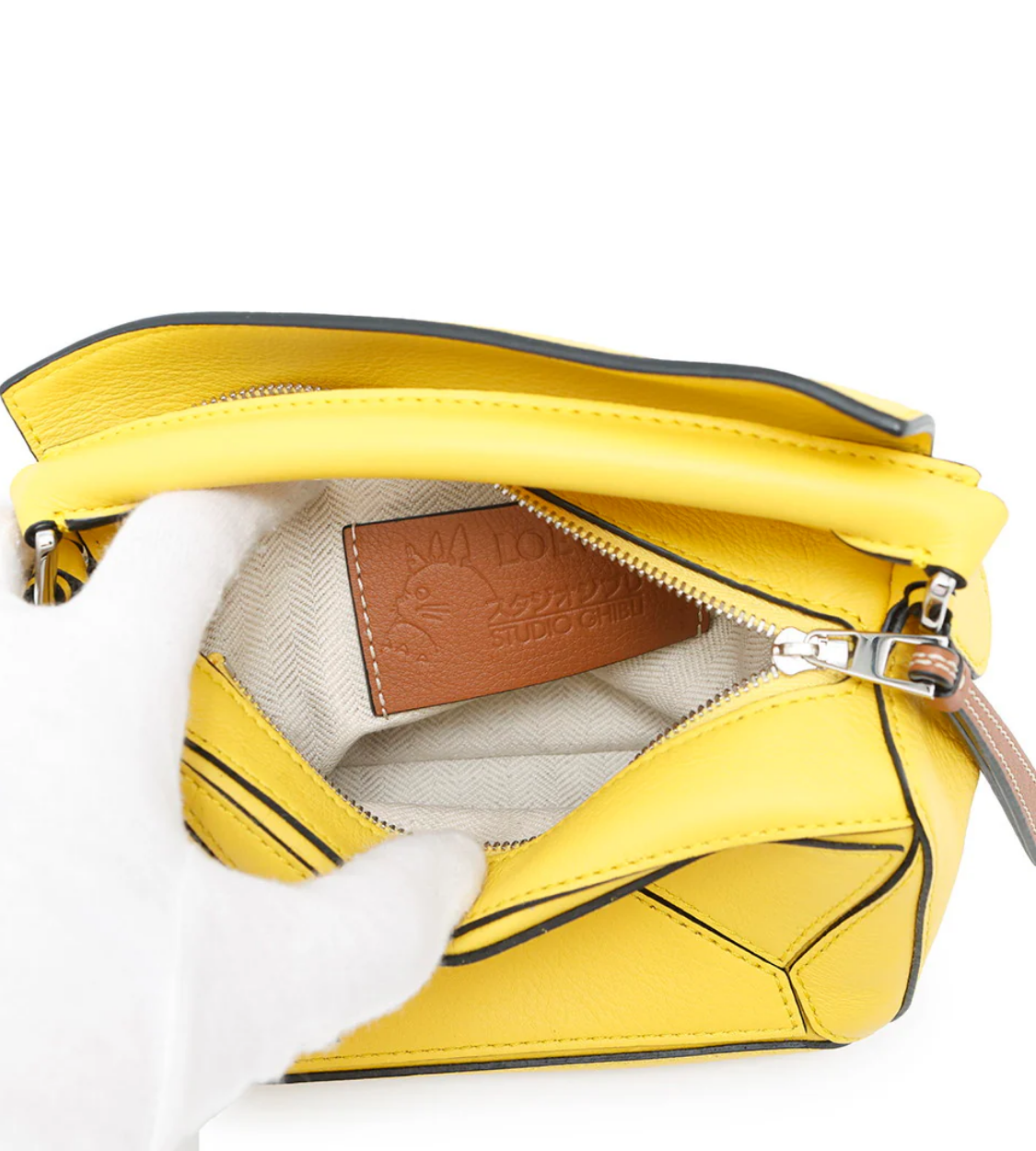 LOEWE Puzzle Bag Ghibli Collaboration Totoro Yellow