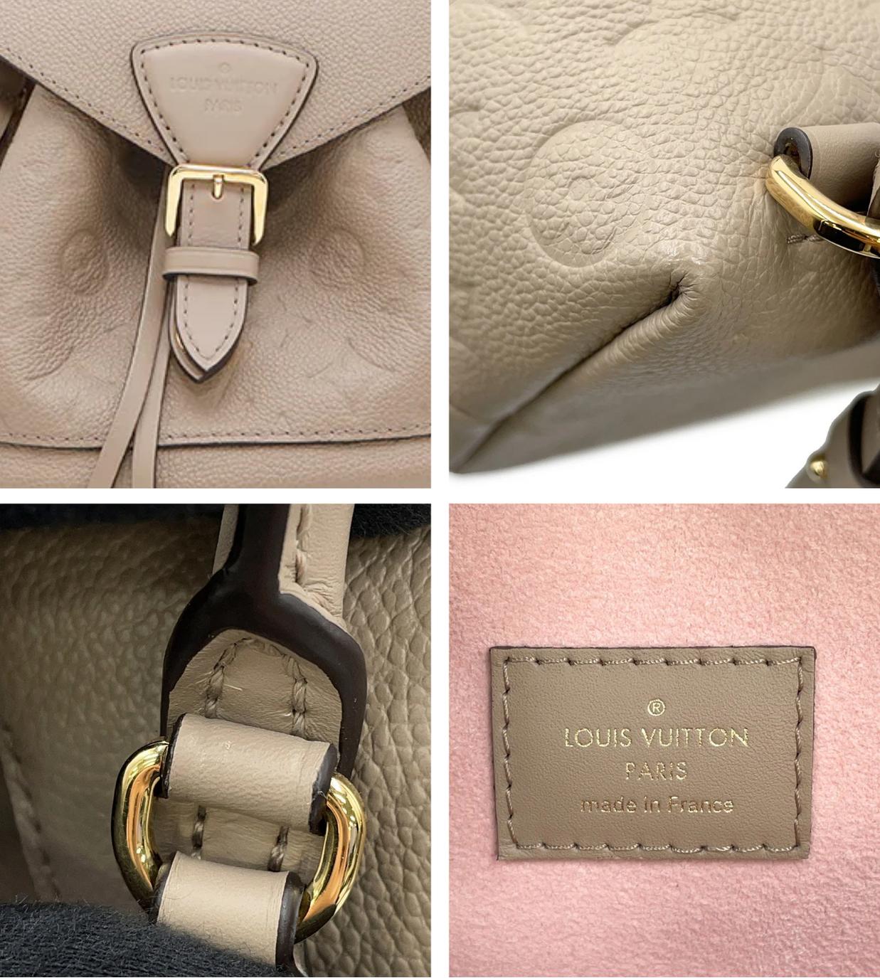 LOUIS VUITTON Montsouris Tourterelle Monogram Empreinte Leather PM Backpack