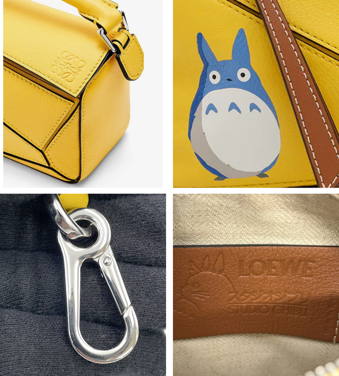 LOEWE Puzzle Bag Ghibli Collaboration Totoro Yellow
